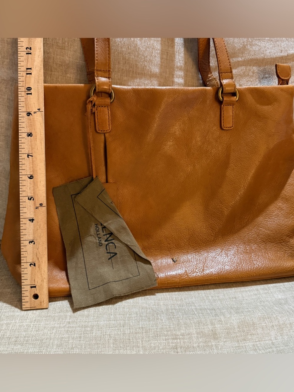 Vilenca Holland Tan Leather Tote Bag NWOT Handcrafted - Picture 9 of 13